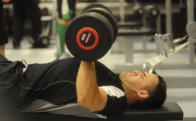 16.03.10 - Wales Rugby Training - Lee Byrne in action during training. 