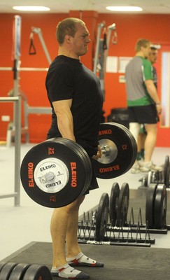 16.03.10 - Wales Rugby Training - Gethin Jenkins in action during training. 