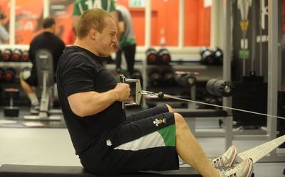 16.03.10 - Wales Rugby Training - Gethin Jenkins in action during training. 