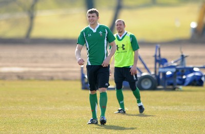 16.03.10 - Wales Rugby Training - Tom Prydie in action during training. 