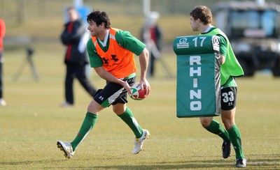 16.03.10 - Wales Rugby Training - Mike Phillips in action during training. 