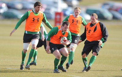 16.03.10 - Wales Rugby Training - Matthew Rees in action during training. 