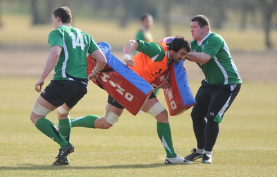 16.03.10 - Wales Rugby Training - Jonathan Thomas in action during training. 