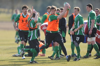 16.03.10 - Wales Rugby Training - Ryan Jones in action during training. 
