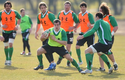 16.03.10 - Wales Rugby Training - Sam Warburton in action during training. 