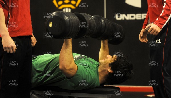16.03.10 - Wales Rugby Training - Mike Phillips in action during training. 