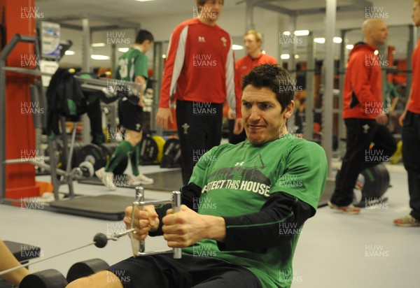 16.03.10 - Wales Rugby Training - James Hook in action during training. 
