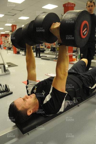 16.03.10 - Wales Rugby Training - Lee Byrne in action during training. 