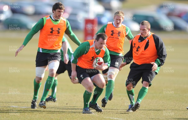16.03.10 - Wales Rugby Training - Matthew Rees in action during training. 