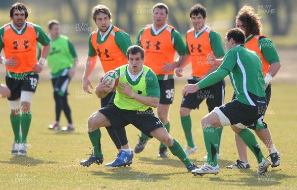 16.03.10 - Wales Rugby Training - Sam Warburton in action during training. 