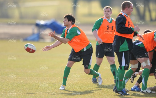 16.03.10 - Wales Rugby Training - Mike Phillips in action during training. 