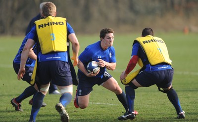 16.03.11 - Wales Rugby Training - George North during training. 