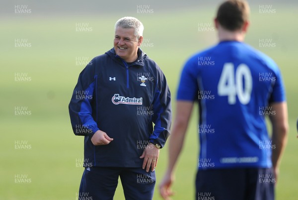 16.03.11 - Wales Rugby Training - Head coach Warren Gatland during training. 