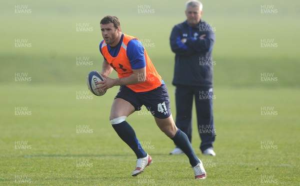 16.03.11 - Wales Rugby Training - Jamie Roberts during training. 