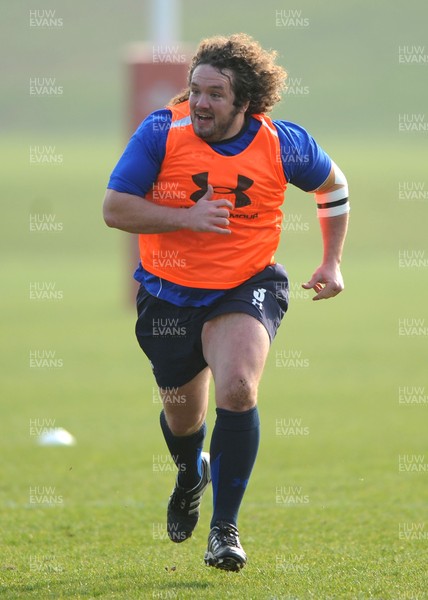 16.03.11 - Wales Rugby Training - Adam Jones during training. 