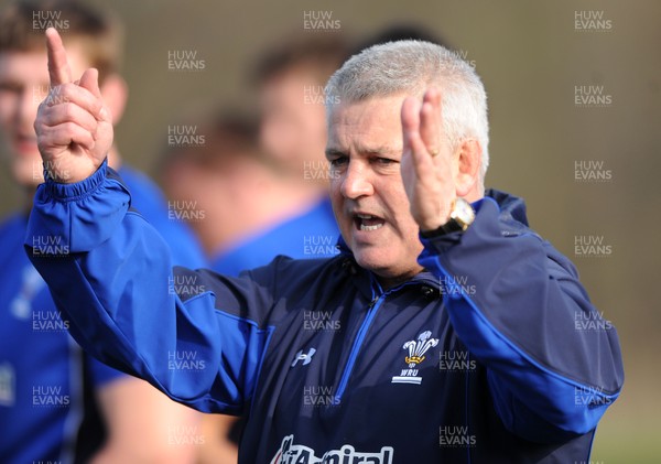 16.03.11 - Wales Rugby Training - Head coach Warren Gatland during training. 
