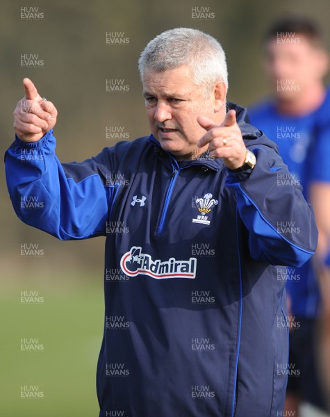 16.03.11 - Wales Rugby Training - Head coach Warren Gatland during training. 