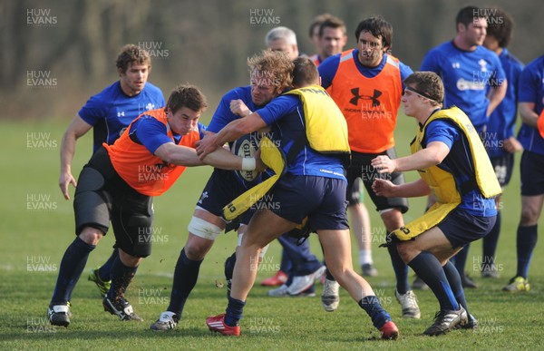 16.03.11 - Wales Rugby Training - Alun Wyn Jones during training. 