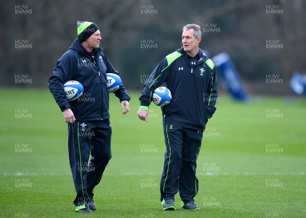 160315 - Wales Rugby Training -Neil Jenkins and Rob Howley during training