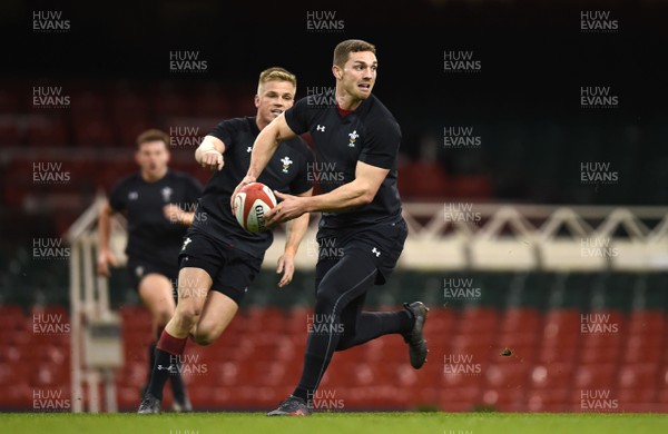 160318 - Wales Rugby Training - George North during training