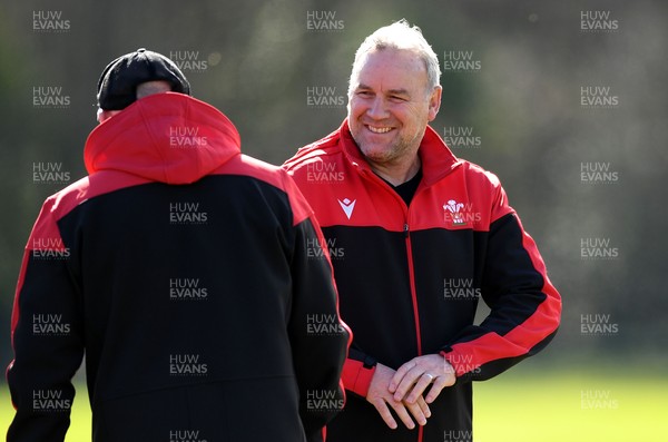 160321 - Wales Rugby Training - Neil Jenkins and Wayne Pivac during training