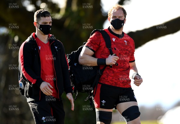 160321 - Wales Rugby Training - George North and Alun Wyn Jones during training