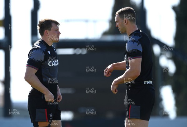 160323 - Wales Rugby Training - Nick Tompkins and George North during training