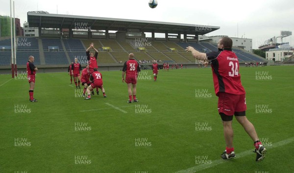 160601 - Wales Rugby Training - The Wales team train at the Chichibu stadium in Tokyo where they play the Second Test