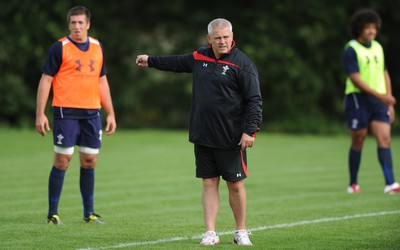 16.08.11 - Wales Rugby Training - Head coach Warren Gatland during training. 