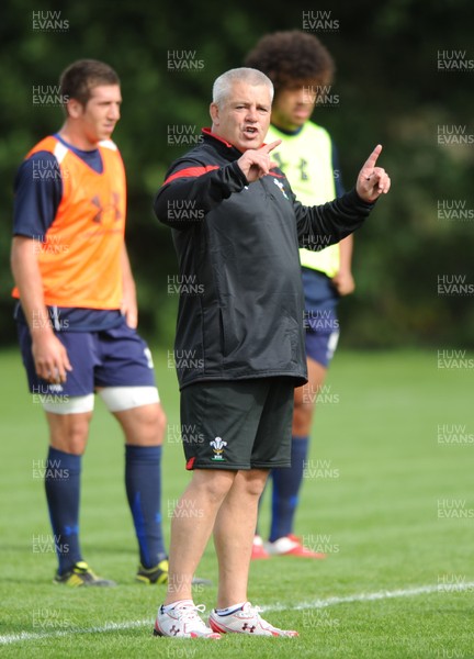 16.08.11 - Wales Rugby Training - Head coach Warren Gatland during training. 