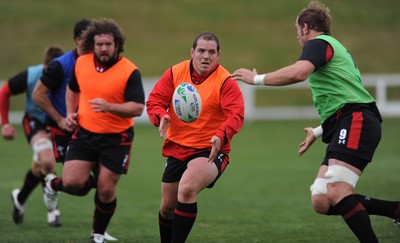 15.09.11 - Wales Rugby Training - Paul James during training. 