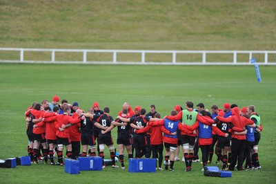15.09.11 - Wales Rugby Training - Wales players huddle during training. 