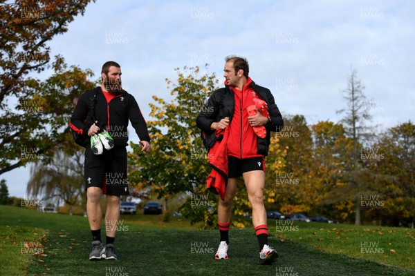 161020 - Wales Rugby Training - Jake Ball and Alun Wyn Jones during training