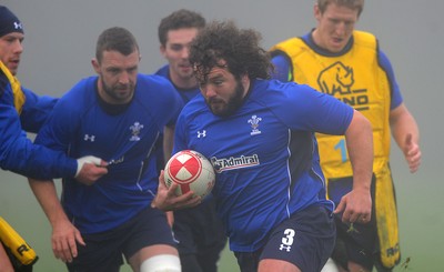 16.11.10 - Wales Rugby Training - Adam Jones during training. 