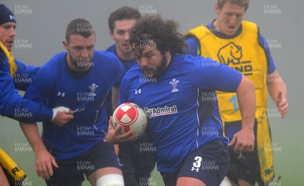 16.11.10 - Wales Rugby Training - Adam Jones during training. 