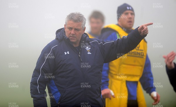 16.11.10 - Wales Rugby Training - Head coach Warren Gatland during training. 