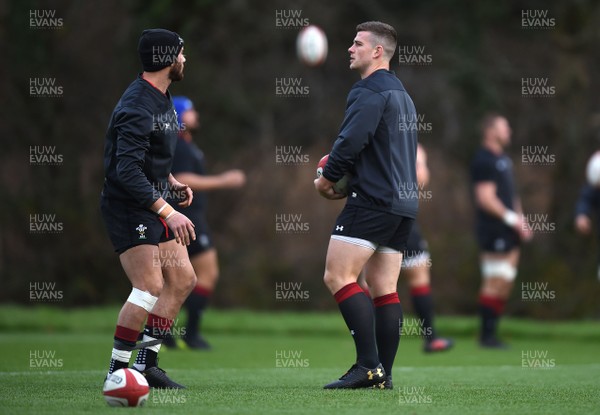 161117 - Wales Rugby Training - Owen Williams and Scott Williams during training
