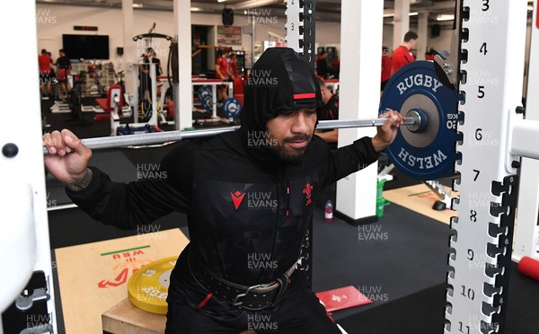 161121 - Wales Rugby Gym Session - Willis Halaholo during a gym session