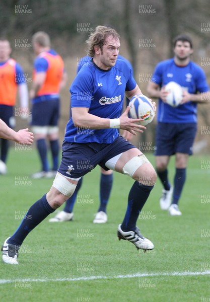 17.02.11 - Wales Rugby Training... Alun Wyn Jones. 