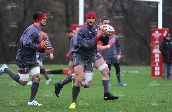 170214 - Wales Rugby Training -Jamie Roberts during training