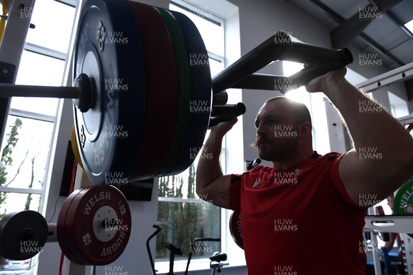 170222 - Wales Rugby Training - Dillon Lewis during a gym session