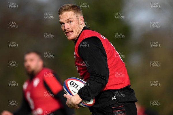 170222 - Wales Rugby Training - Johnny McNicholl during training
