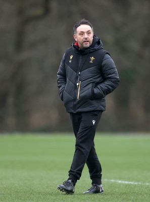 170225 - Wales Rugby Training in the week leading up to their 6 Nations game against Ireland - Interim head coach Matt Sherratt during training