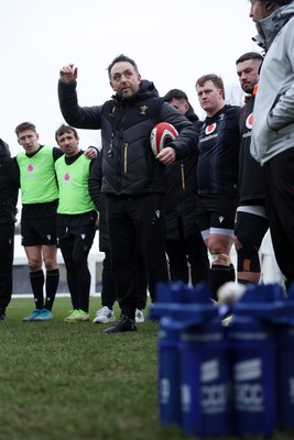 170225 - Wales Rugby Training in the week leading up to their 6 Nations game against Ireland - Matt Sherratt, Head Coach during training