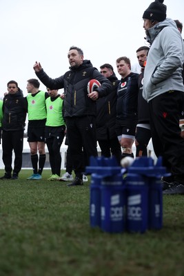 170225 - Wales Rugby Training in the week leading up to their 6 Nations game against Ireland - Matt Sherratt, Head Coach during training