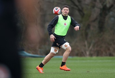 170225 - Wales Rugby Training in the week leading up to their 6 Nations game against Ireland - James Botham during training