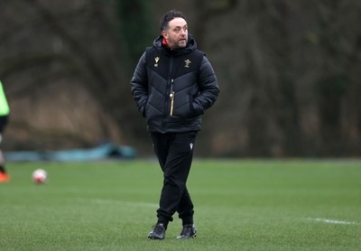 170225 - Wales Rugby Training in the week leading up to their 6 Nations game against Ireland - Matt Sherratt, Head Coach during training