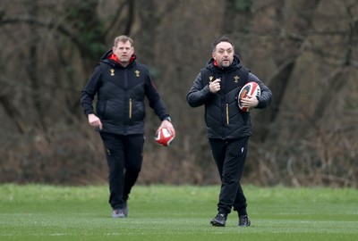 170225 - Wales Rugby Training in the week leading up to their 6 Nations game against Ireland - Interim head coach Matt Sherratt during training