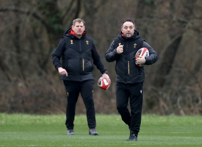 170225 - Wales Rugby Training in the week leading up to their 6 Nations game against Ireland - Interim head coach Matt Sherratt during training