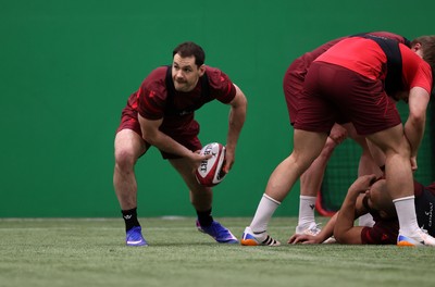 170226 - Wales Rugby Training ahead of their Six Nations game against Scotland - Tomos Williams during training